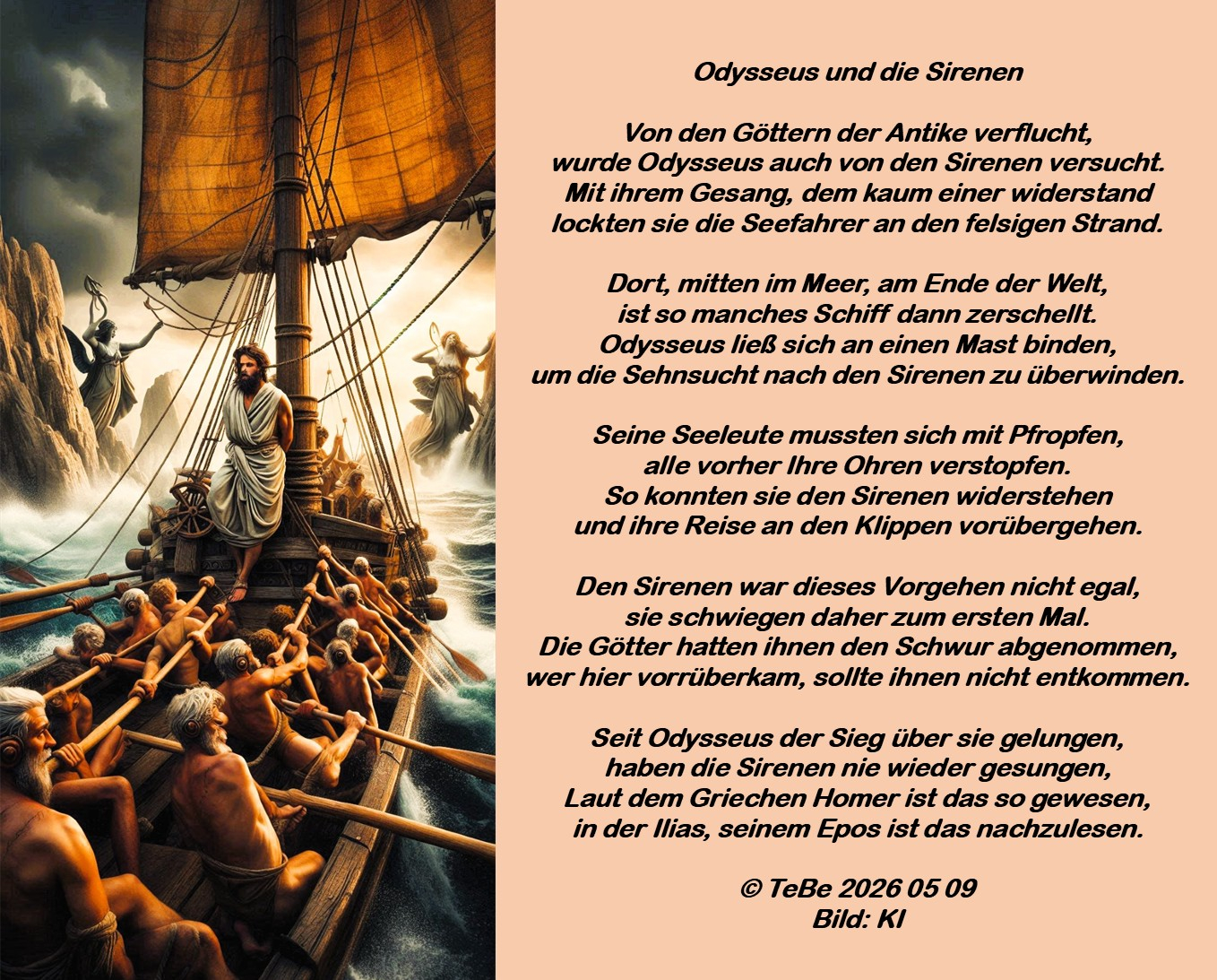 Bildgedicht: Odysseus und die Sirenen