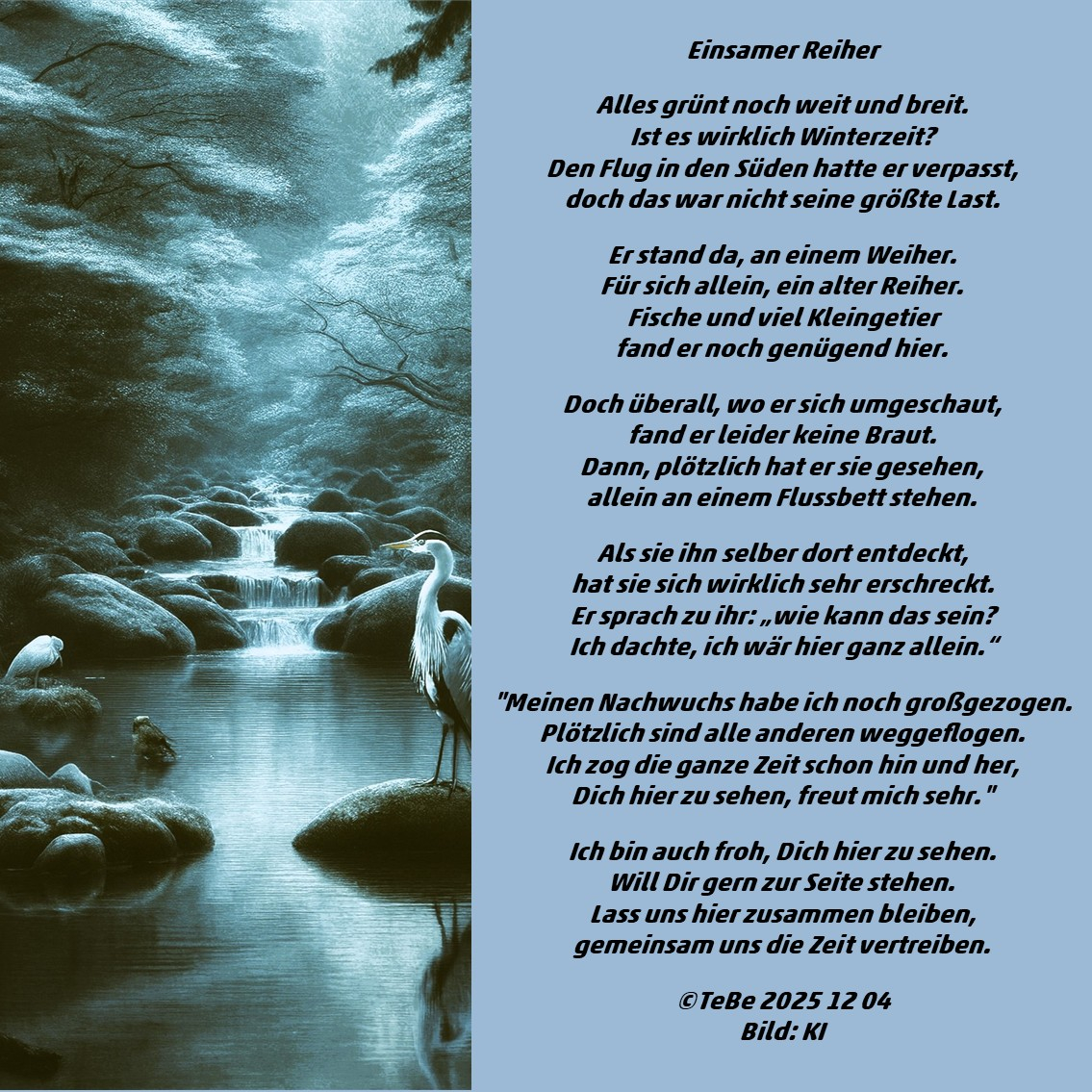 Bildgedicht: Der einsame Reiher