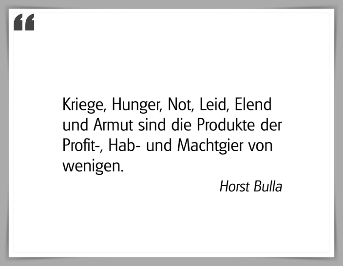 Bildgedicht: "Kriege, Hunger, Not, Leid, Elend und Armut"