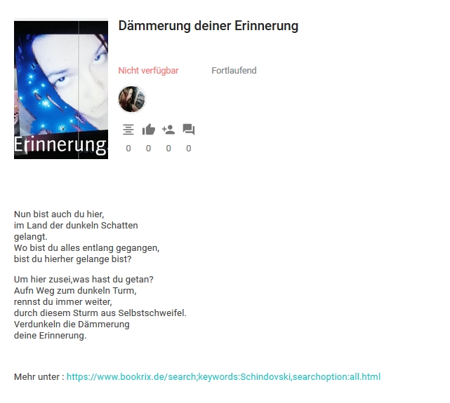 Bildgedicht: Dämmerung deiner Erinnerung