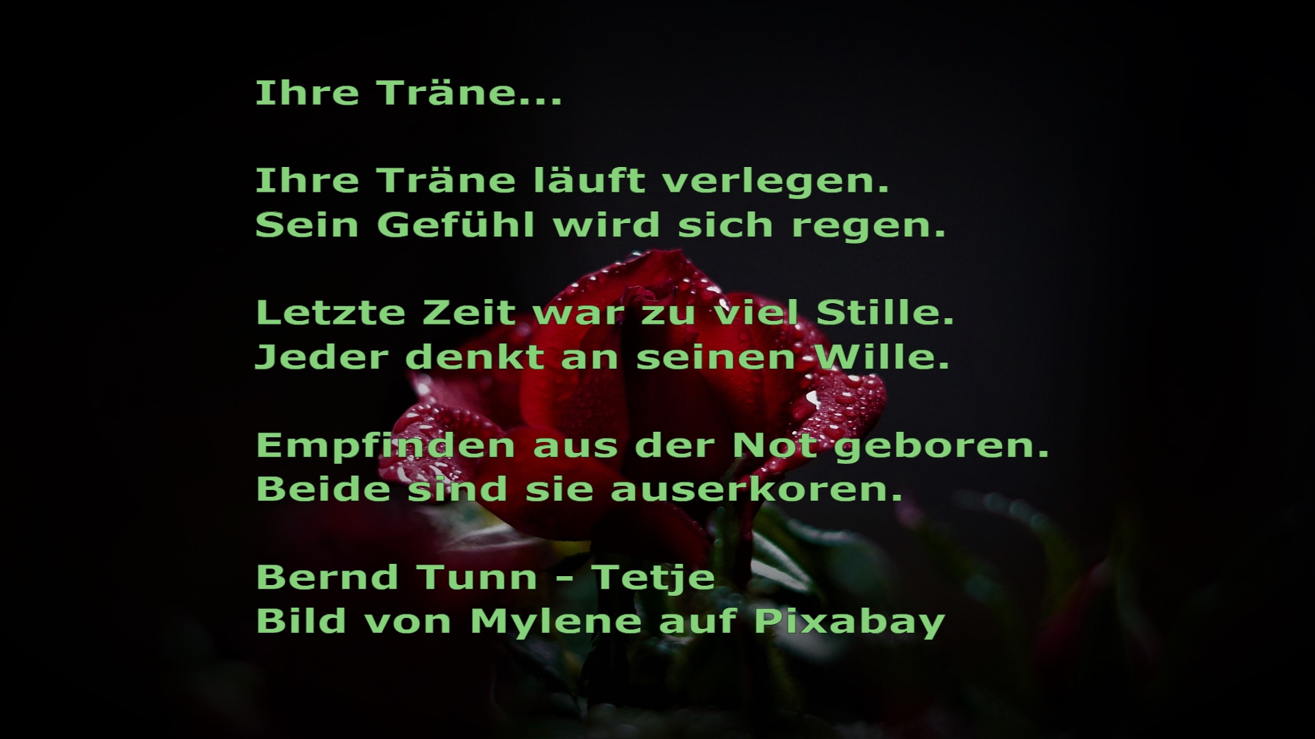 Bildgedicht: Ihre Träne...