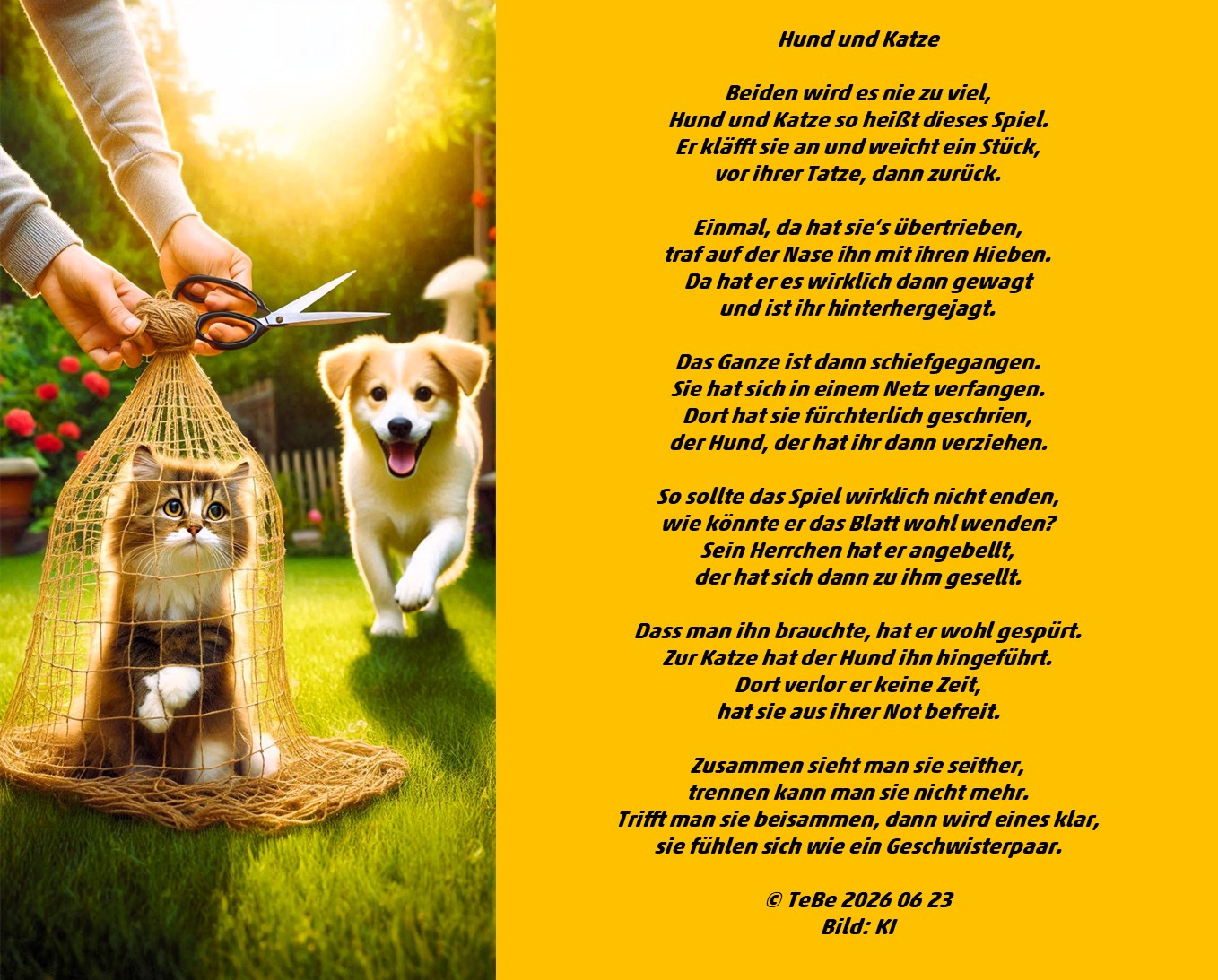 Bildgedicht: Hund und Katze