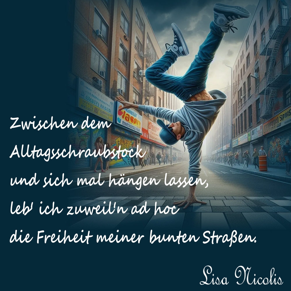 Bildgedicht: Streetdance (Bild von mir mit KI erstellt)