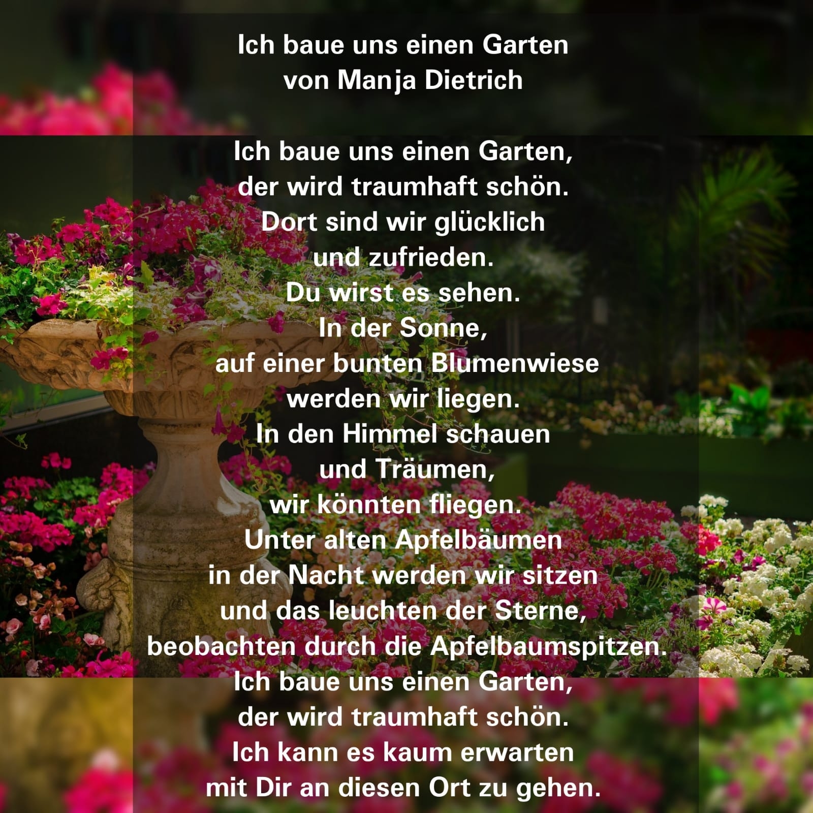 Bildgedicht: Ich baue uns einen Garten 