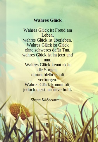 Bildgedicht: Wahres Glück