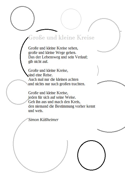 Bildgedicht: Große und kleine Kreise