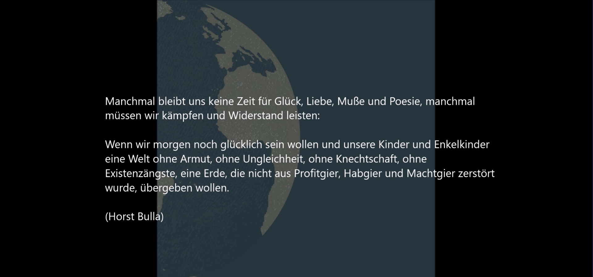 Bildgedicht: Manchmal bleibt uns keine Zeit für Glück, Liebe, Muße und Poesie, von Horst Bulla.