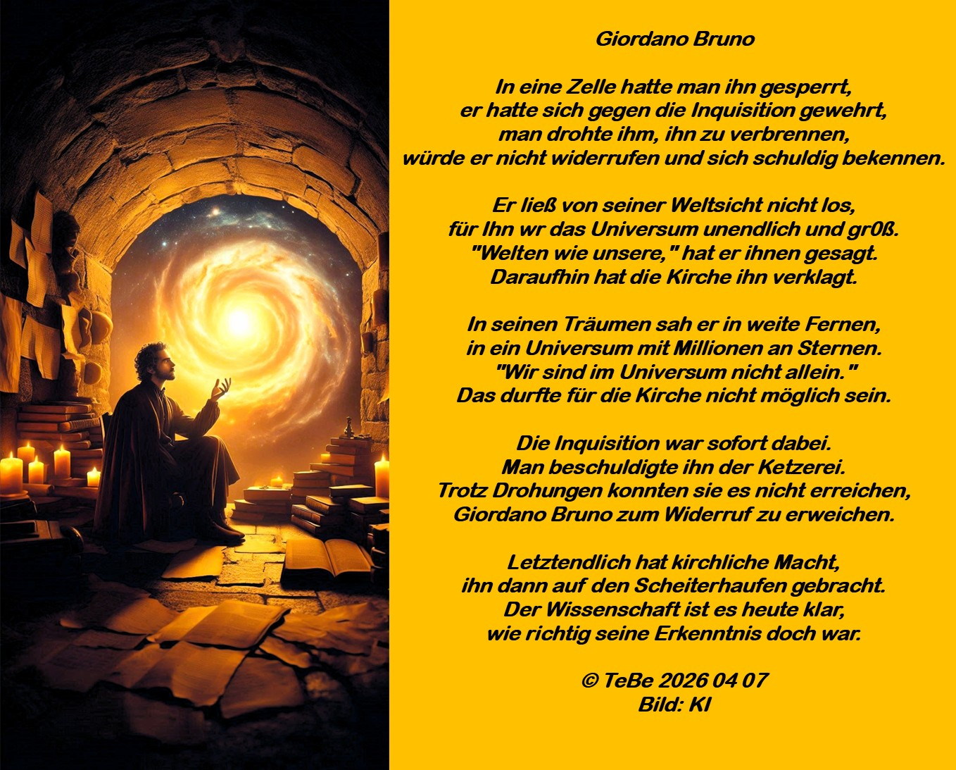Bildgedicht: Giordano Bruno