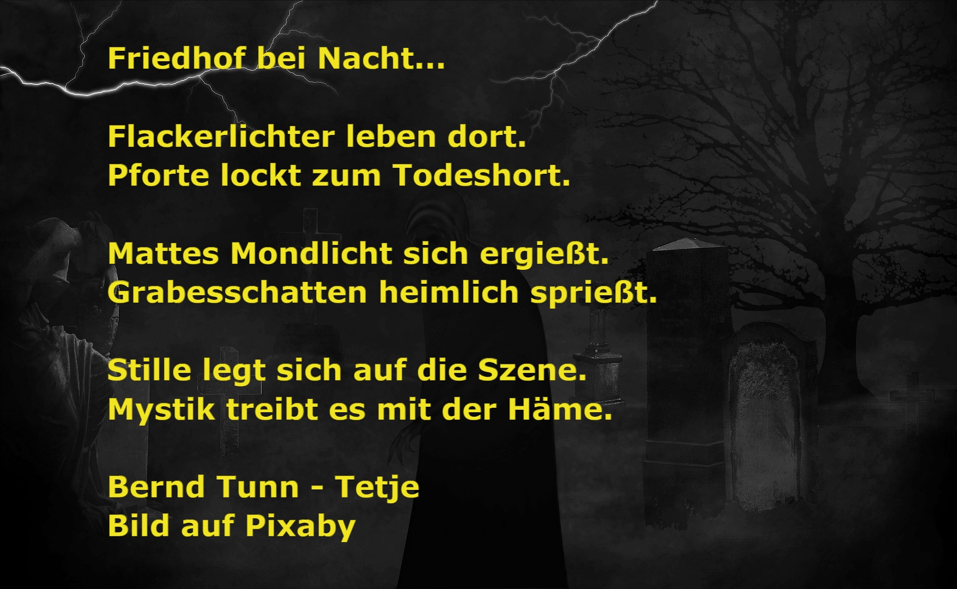 Bildgedicht: Friedhof bei Nacht...