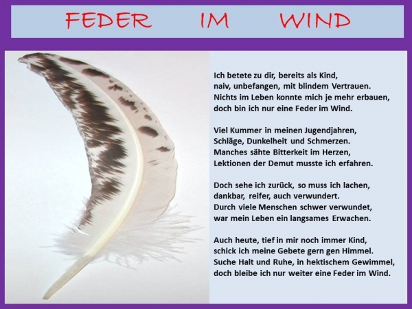 Bildgedicht: Feder im Wind