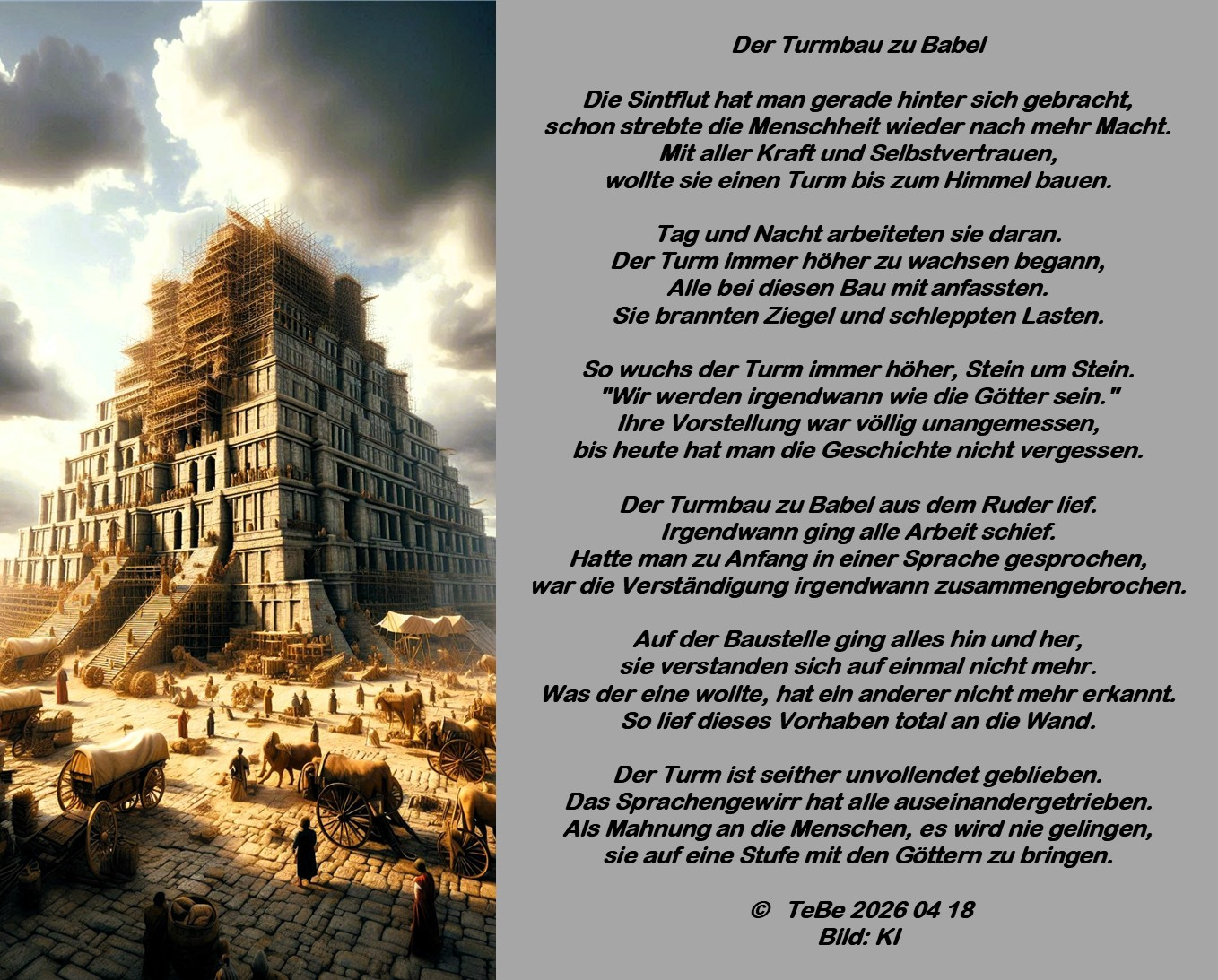 Bildgedicht: Turmbau zu Babel