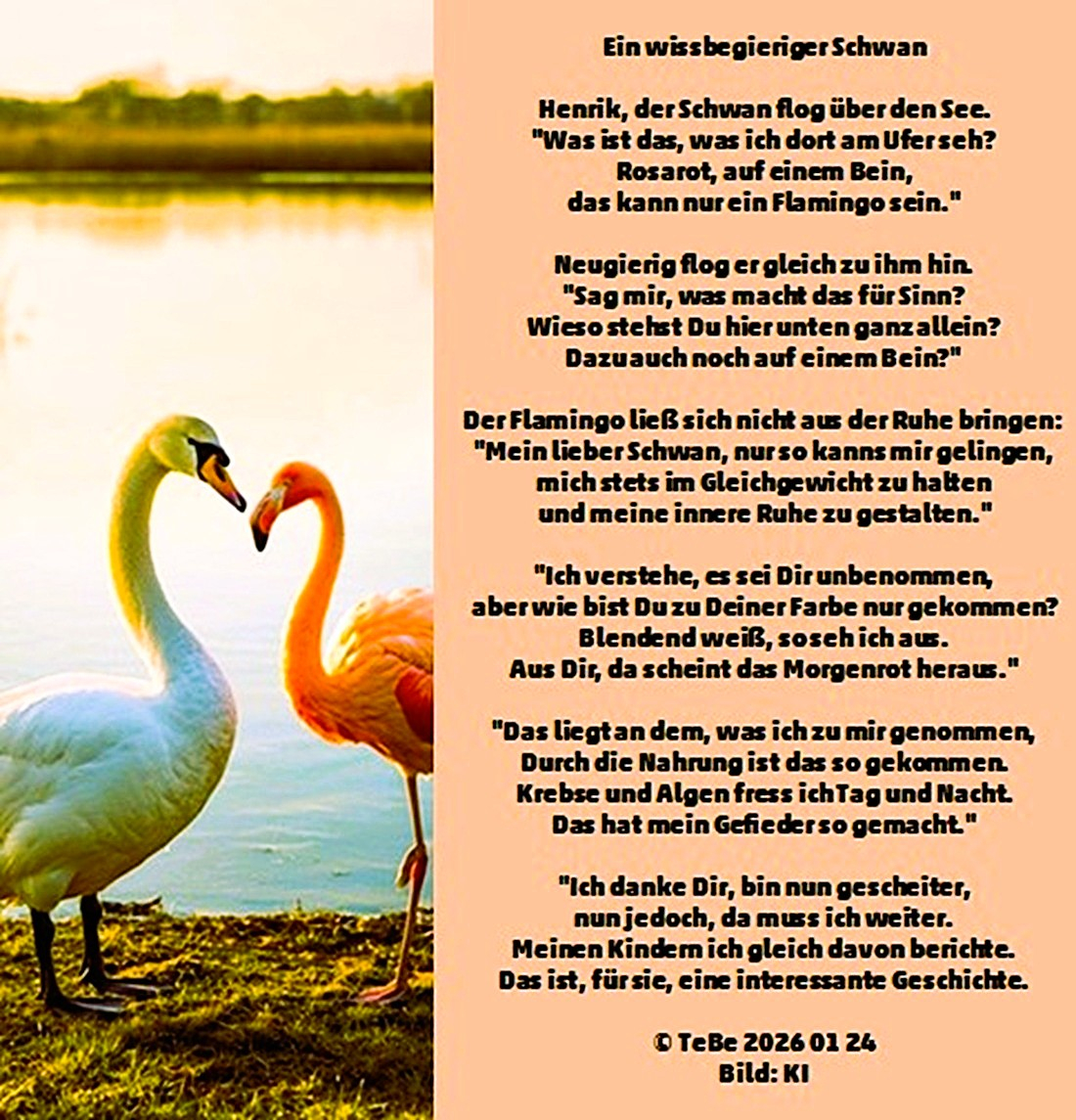 Bildgedicht: Ein wissbegieriger Schwan