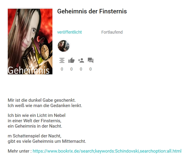 Bildgedicht: Geheimnis der Finsternis