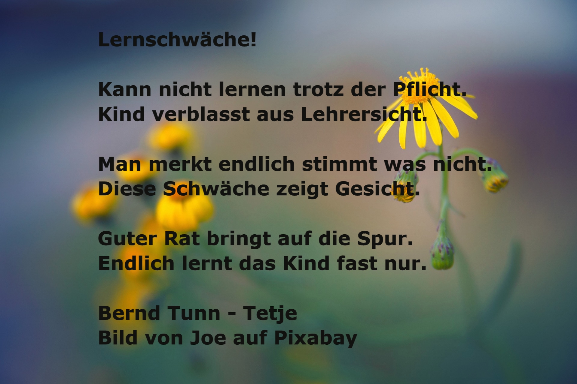 Bildgedicht: Lernschwäche!