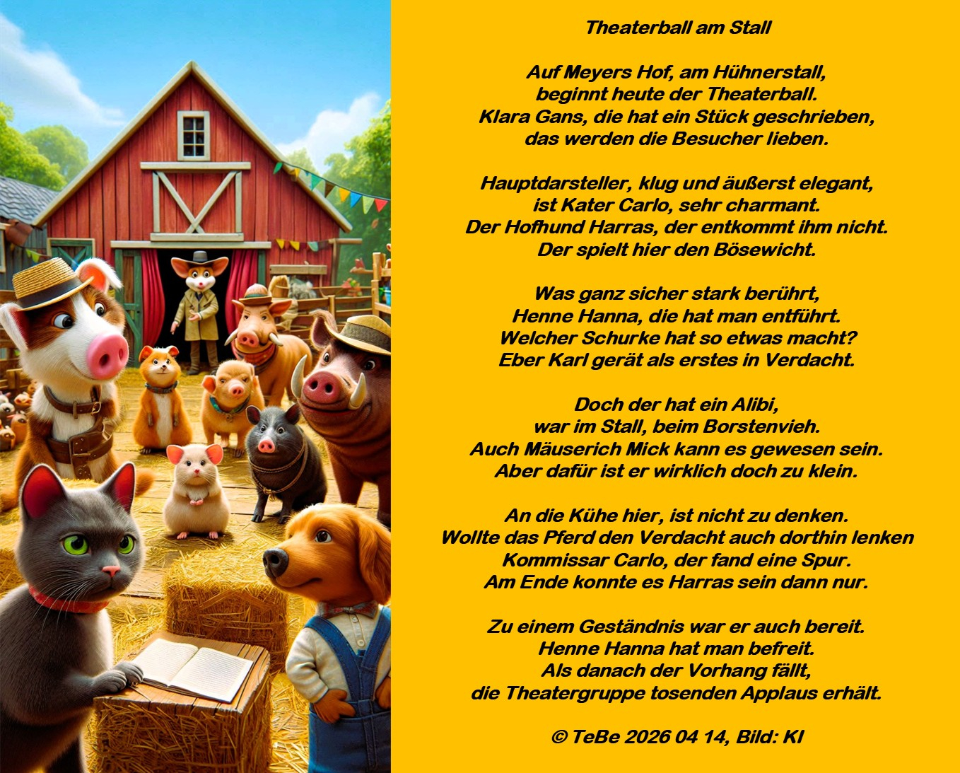 Bildgedicht: Theaterball am Stall