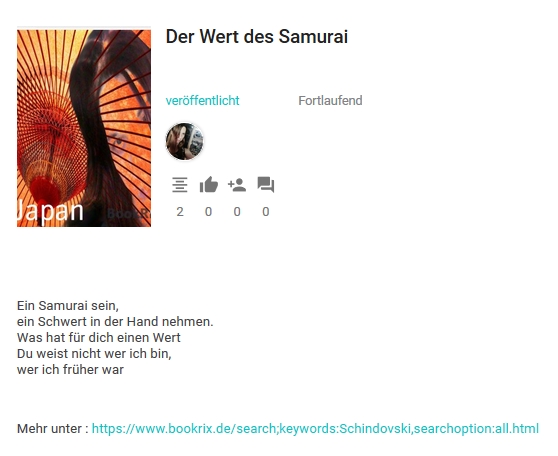 Bildgedicht: Der Wert des Samurai