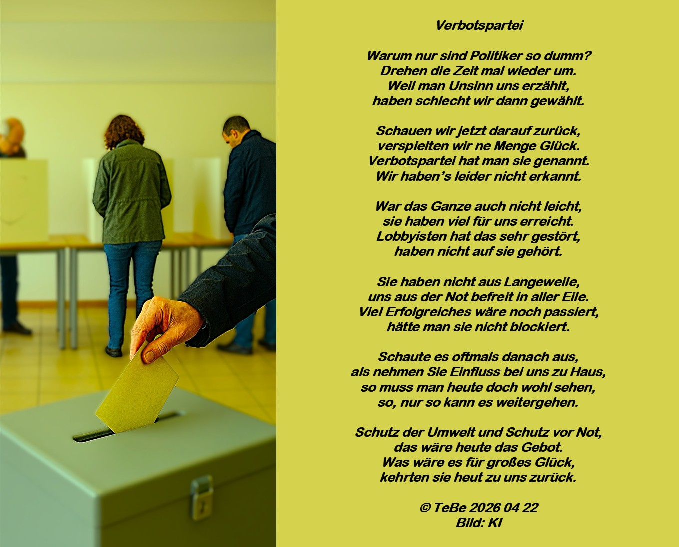 Bildgedicht: Verbotspartei