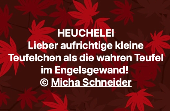 Bildgedicht: Heuchelei