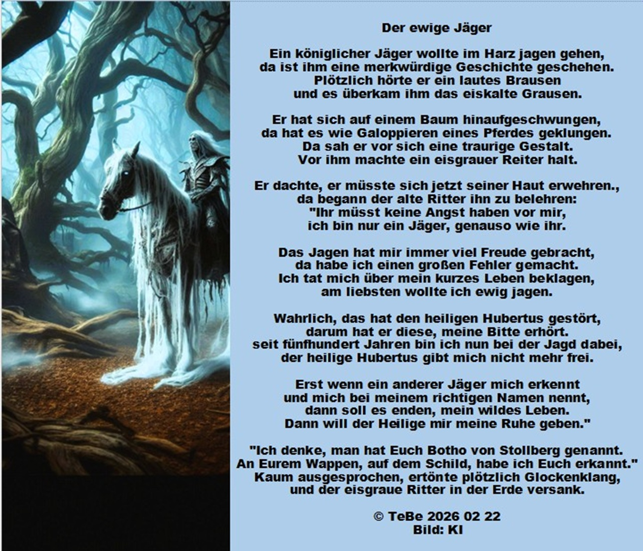 Bildgedicht: Der ewige J&auml;ger