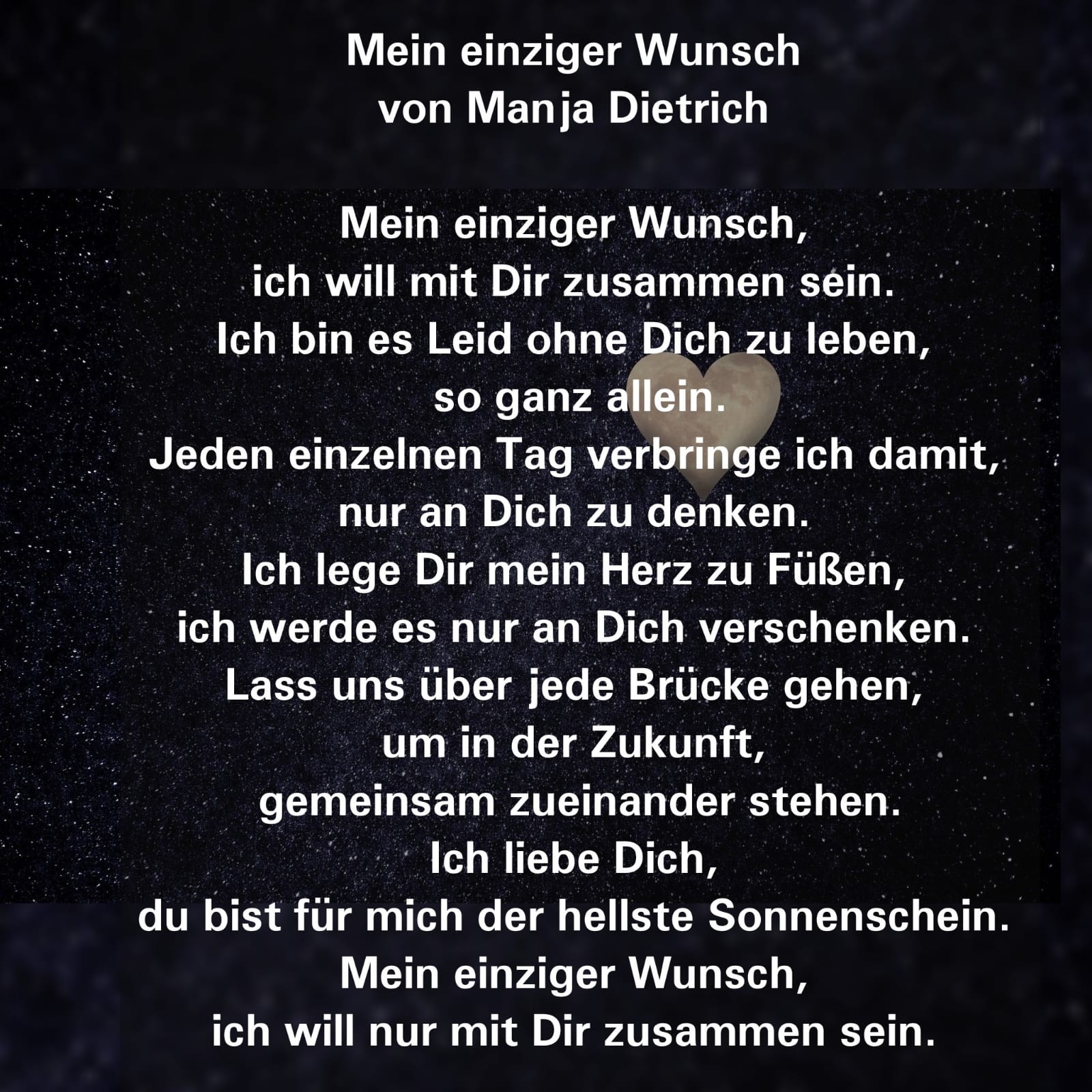 Bildgedicht: Mein einziger Wunsch 