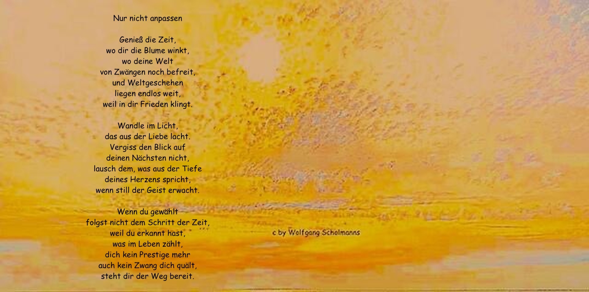 Bildgedicht: Nur nicht anpassen 