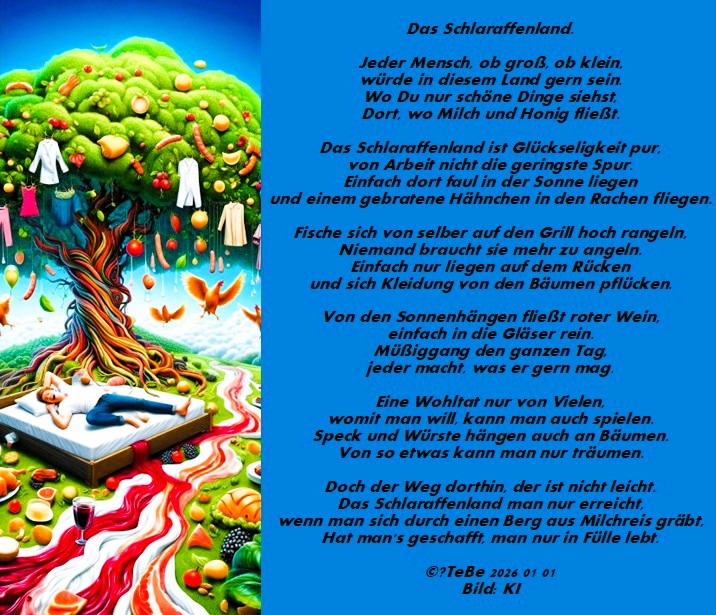 Bildgedicht: Schlaraffenland