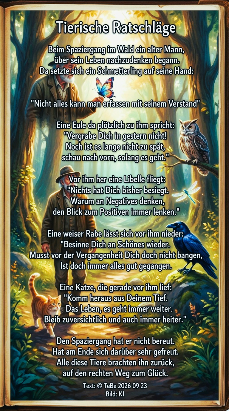 Bildgedicht: Tierische Ratschl&auml;ge