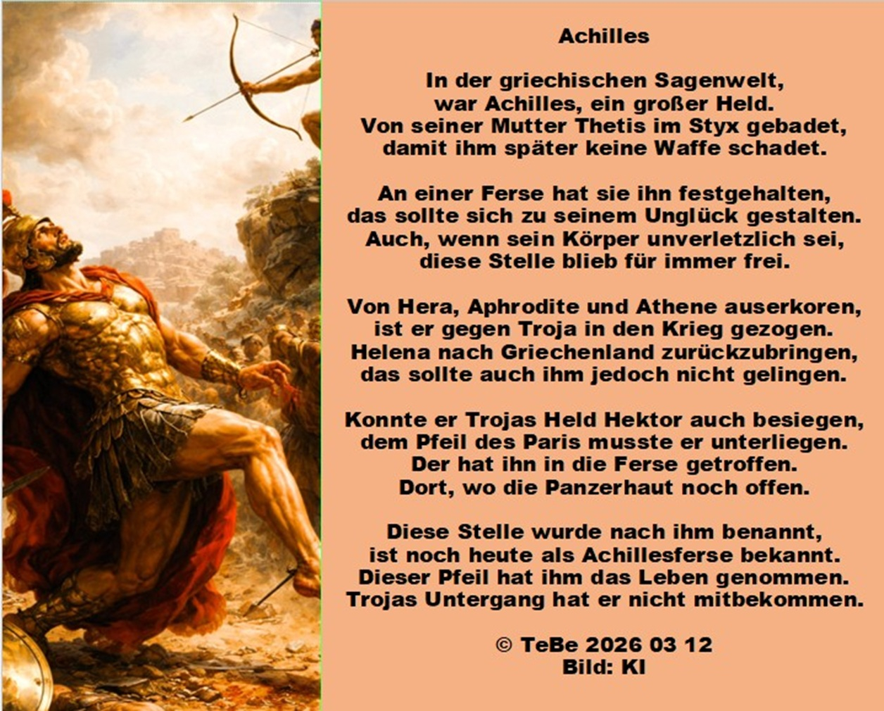 Bildgedicht: Achilles