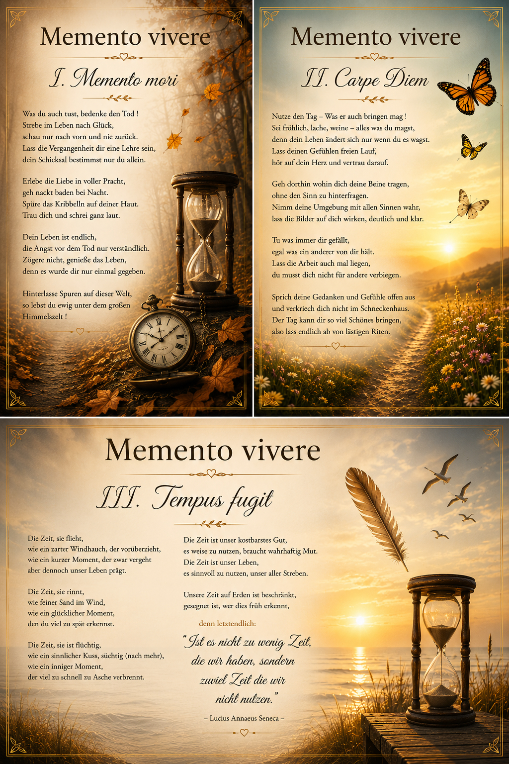 Bildgedicht: Memento vivere 