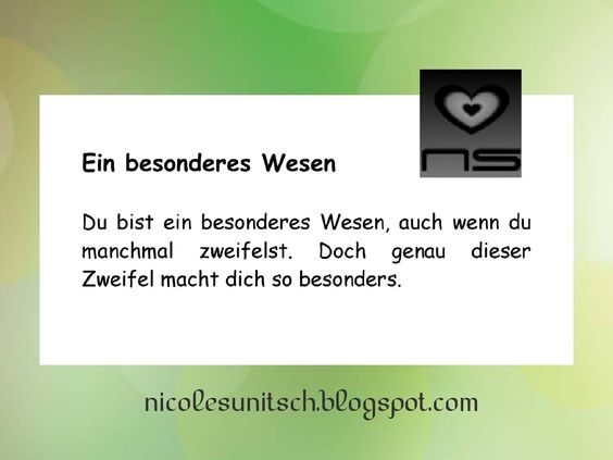 Bildgedicht: Spruch - Ein besonderes Wesen