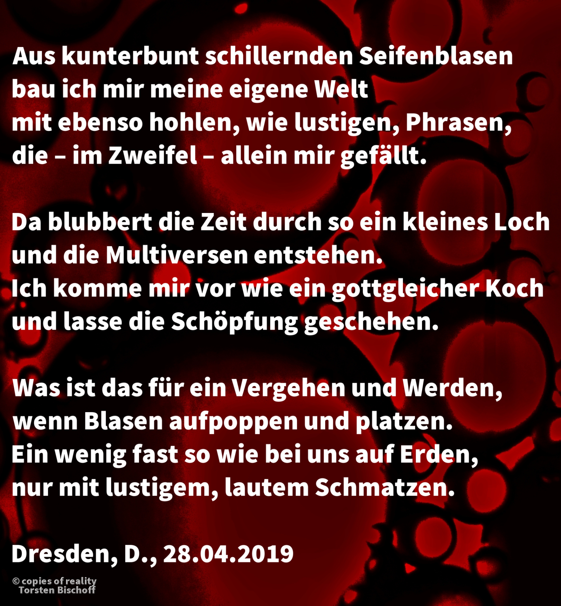 Bildgedicht: Zeitblasen