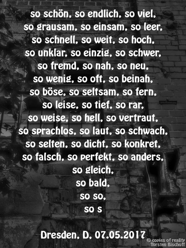 Bildgedicht: SO ...