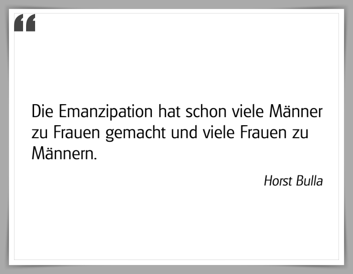 Bildgedicht: "Die Emanzipation"