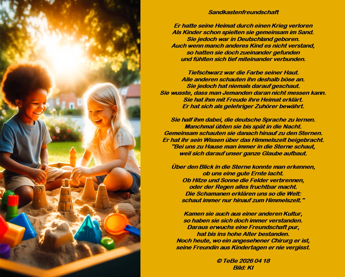 Bildgedicht: Sandkastenfreundschaft