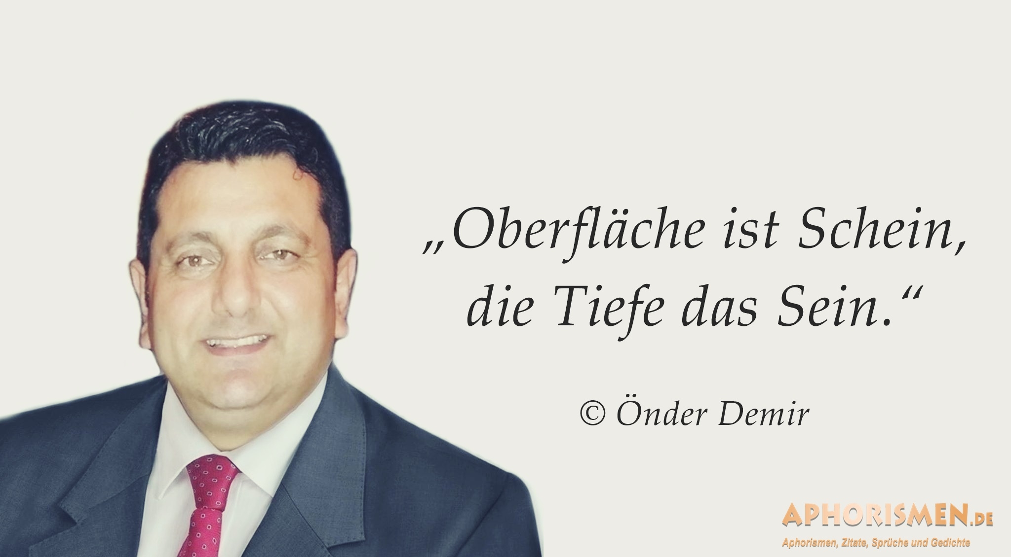 Bildgedicht: Oberfläche ist Schein, die Tiefe das Sein.