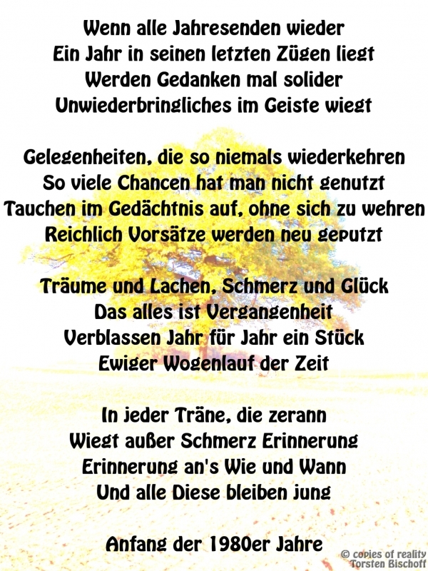 Bildgedicht: Wenn alle Jahresenden