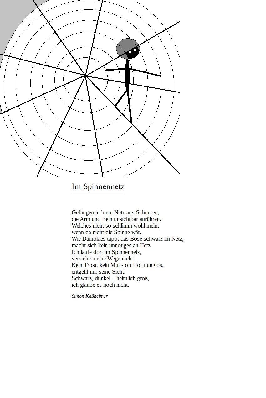 Bildgedicht: Im Spinnennetz