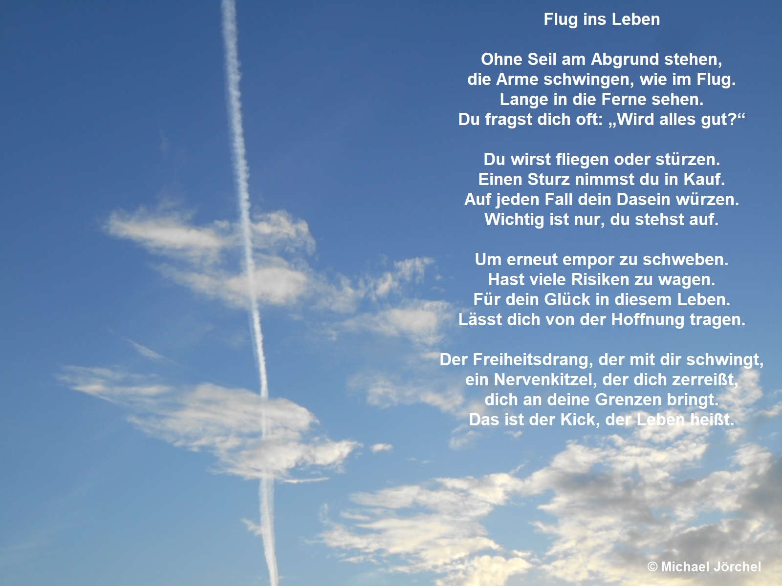 Bildgedicht: Flug ins Leben