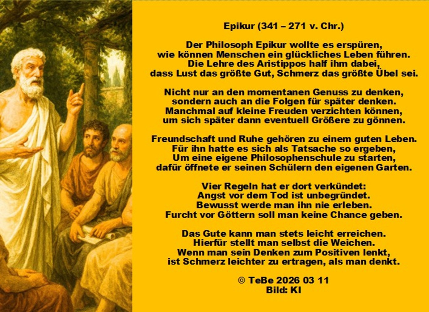 Bildgedicht: Epikur