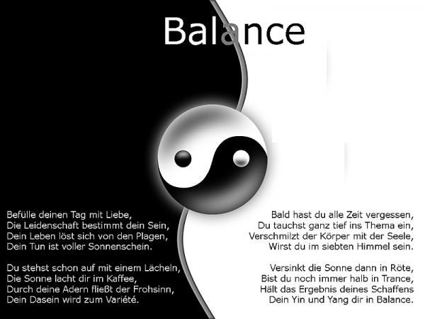 Bildgedicht: Balance