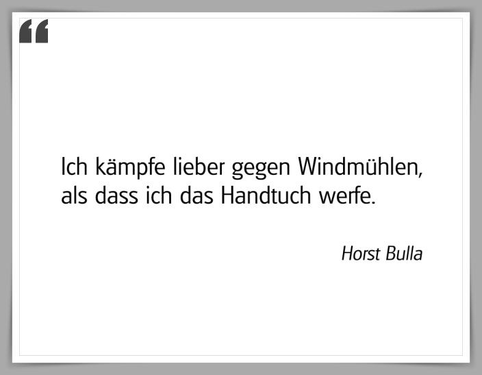 Bildgedicht: "Ich kämpfe lieber gegen Windmühlen"