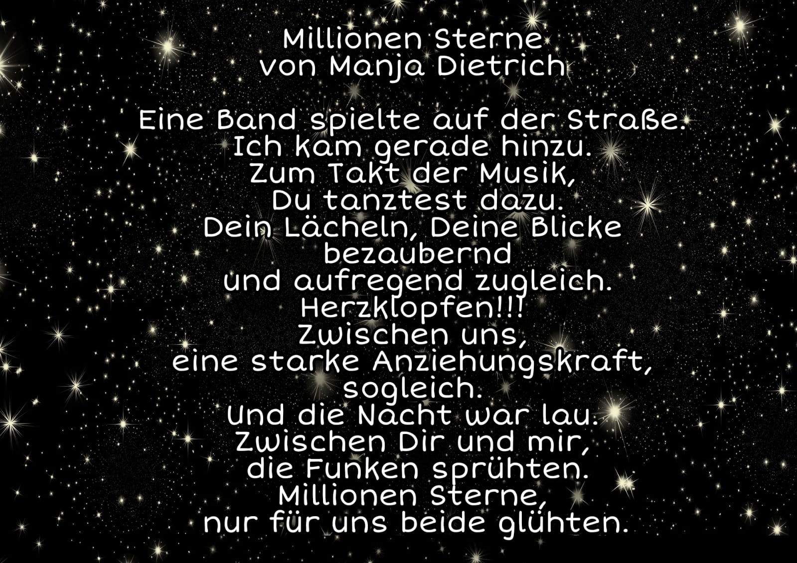 Bildgedicht: Millionen Sterne 