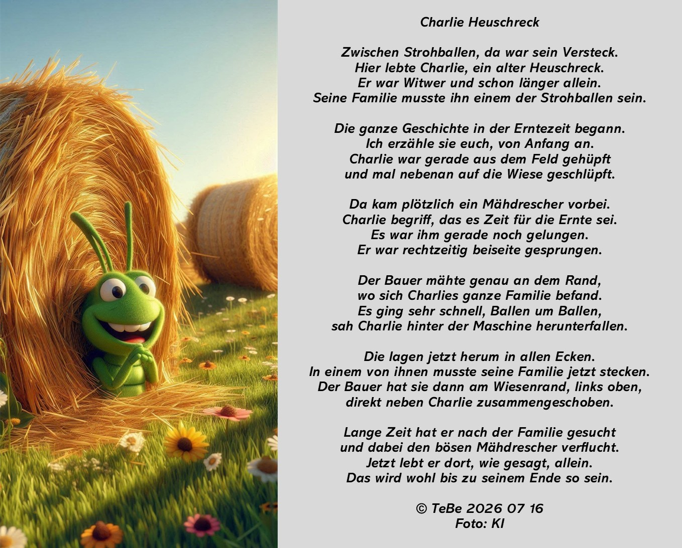 Bildgedicht: Charlie Heuschreck