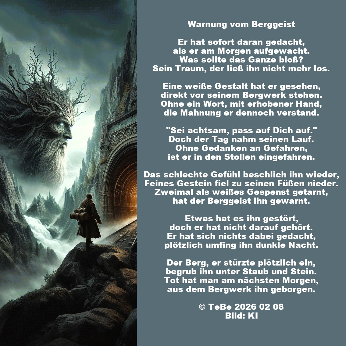 Bildgedicht: Warnung vom Berggeist