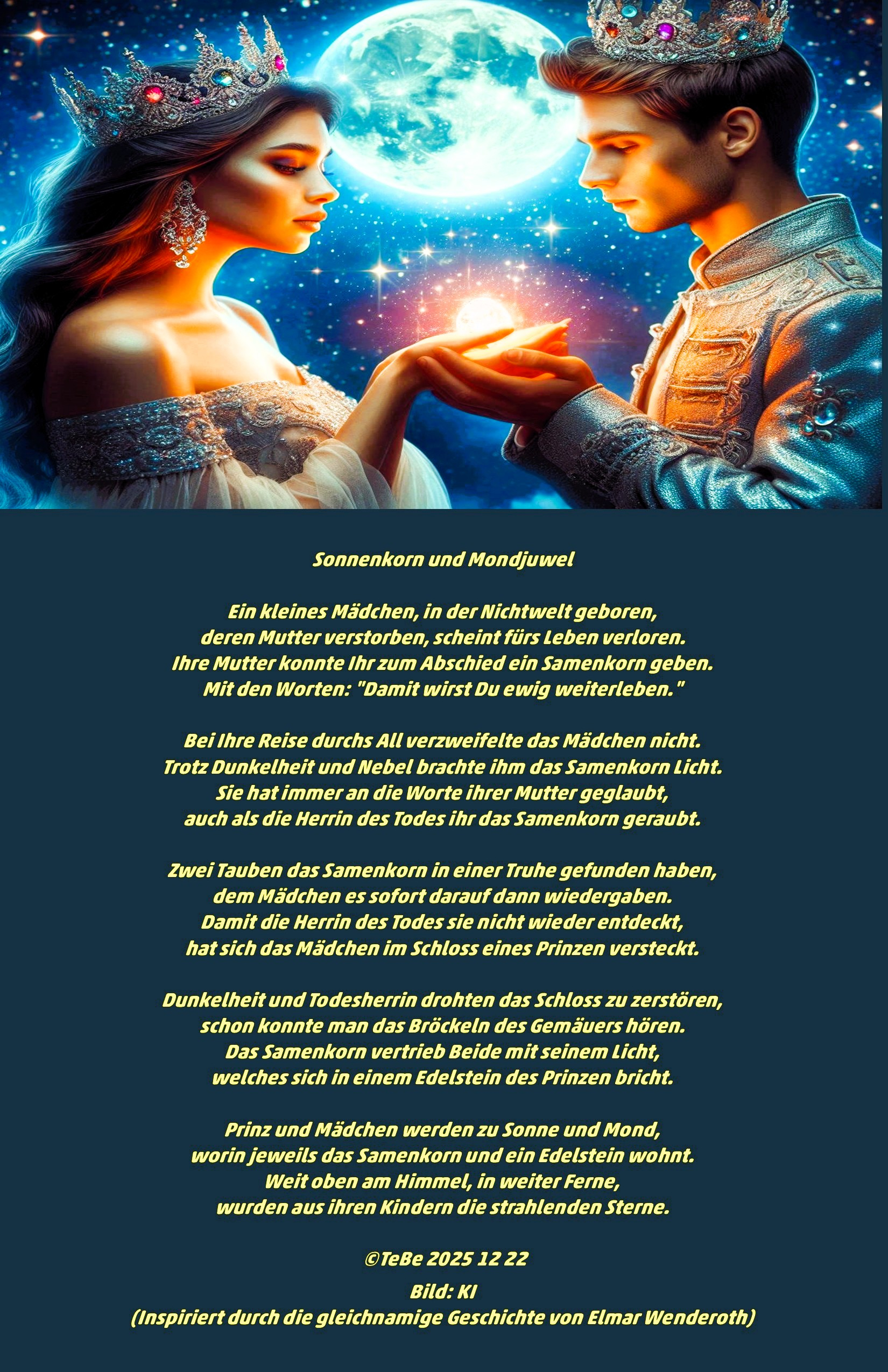 Bildgedicht: Sonnenkorn und Mondlicht