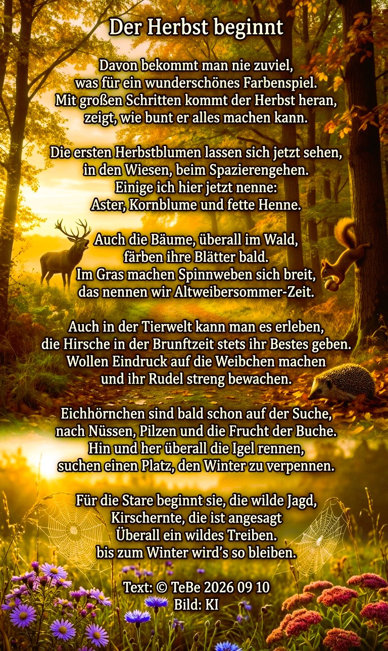 Bildgedicht: Der Herbst beginnt