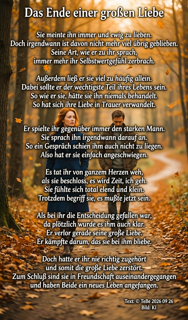 Bildgedicht: Das Ende einer gro&szlig;en Liebe