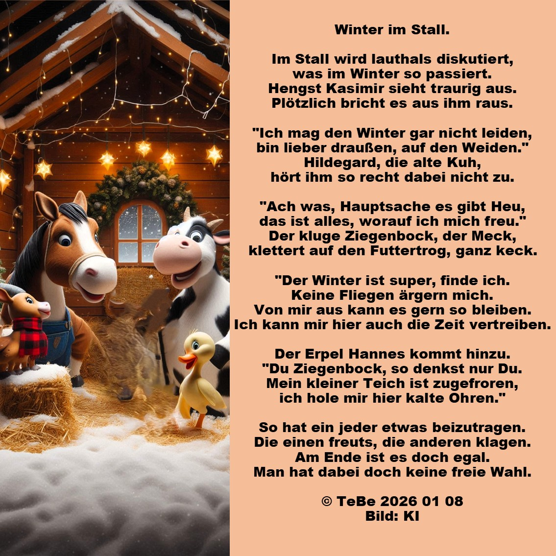Bildgedicht: Winter im Stall