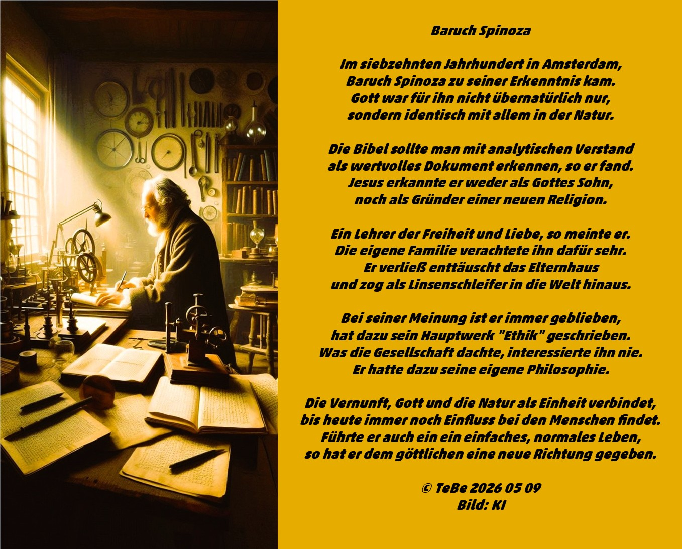 Bildgedicht: Baruch Spinoza