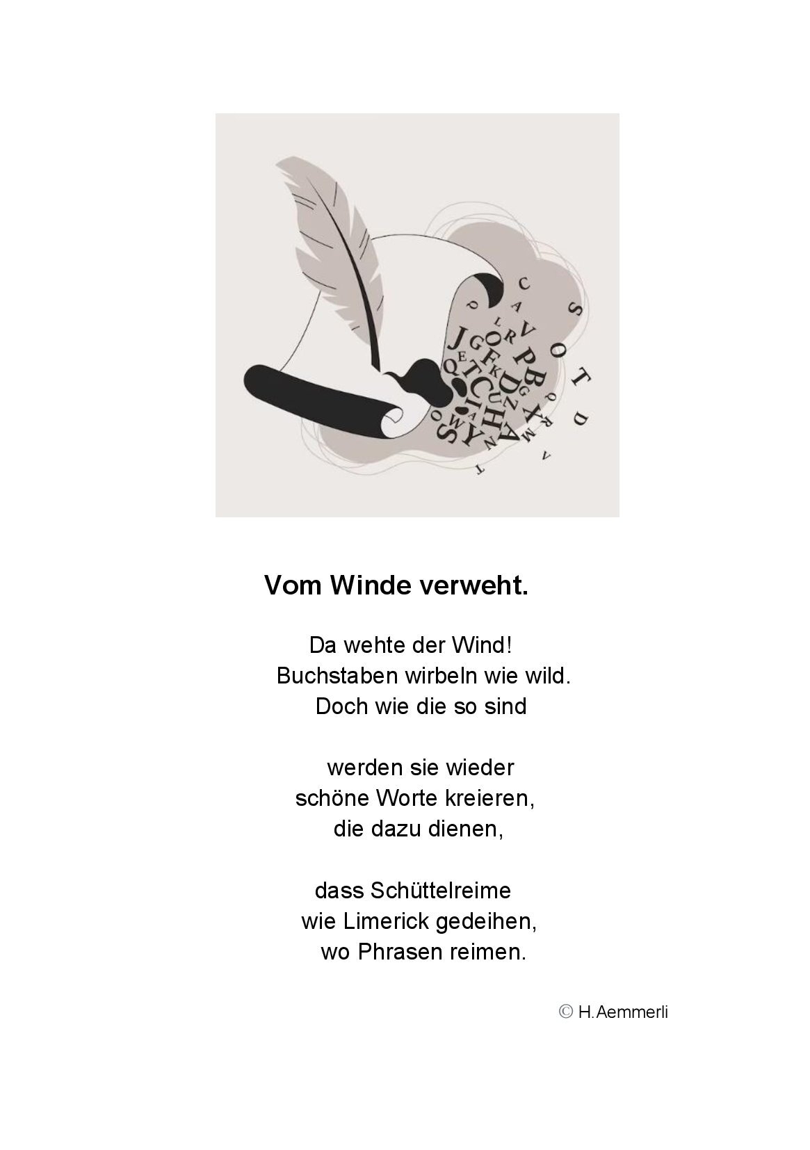 Bildgedicht: Vom Winde verweht.